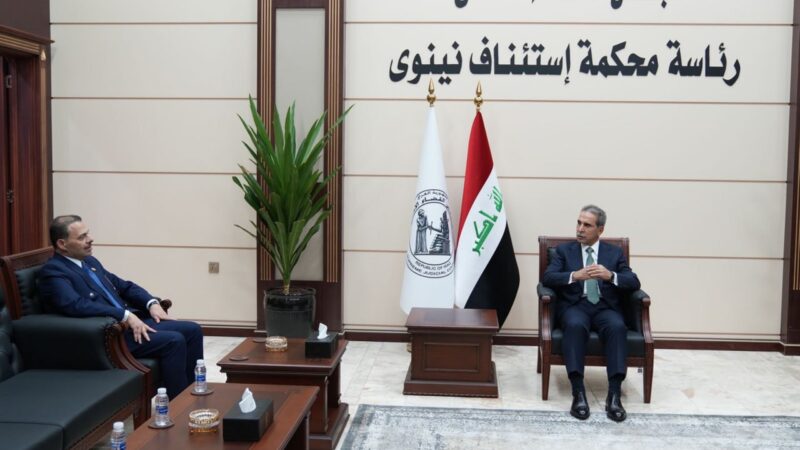 الرئيس زيدان يطلع على سير العمل في محكمة استئناف نينوى