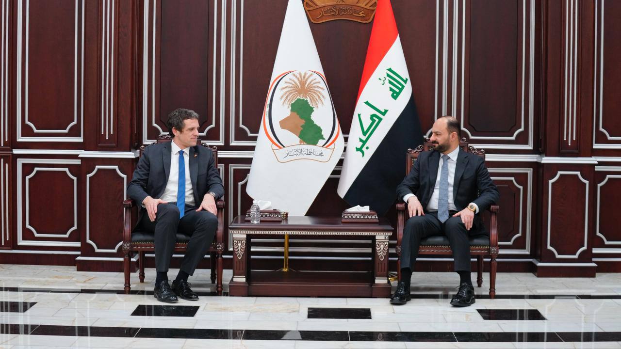 محافظ الأنبار يستقبل القائم بأعمال السفارة الألمانية ويبحث معه تعزيز التعاون