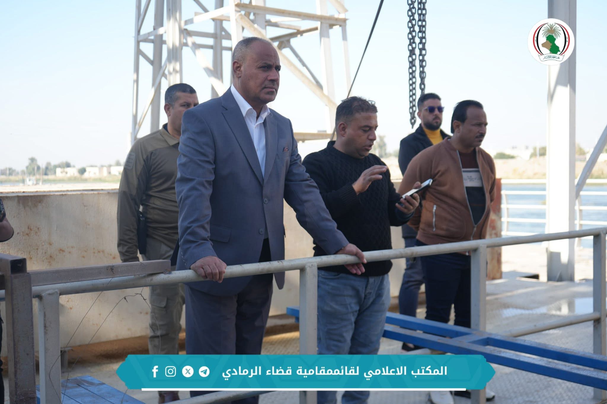 قائممقام الرمادي يتابع أعمال صيانة جسر الجزيرة للإسراع بإنجازه